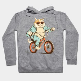 Fat Cat Riding a Bike Hoodie